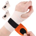 Ultra Thin Wrist Brace (2Pcs), Elastic Wrist Wrap Support for Carpal Tunnel,  Tear, Tendonitis, Arthritis, Pain Relief, Wrist Compression Strap for Fitness,, Tennis, Fit Both Hands (Skin)