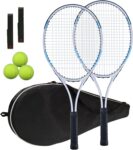Tennis Rackets 2 Players Recreational for Adult,Lightweight Tennis Racquets for Beginner Student Training,Tennis Racket Set with Carrying Cover Bag,Grip Tapes,Tennis Balls