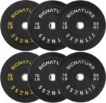 2" Olympic Bumper Plate Weight Plates With Steel Hub, 120-Pound Set, 10LB, 15LB, 35LB