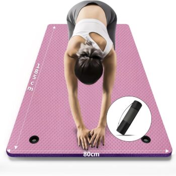 Large Yoga Mat - 72"x 31.5" x 2/5 inch, Extra Wide and Extra Thick Non Slip Exercise & Fitness Yoga Mat with Band and Yoga Bag ，for All Types of Yoga Outdoor Practice, Pilates & Floor Workouts